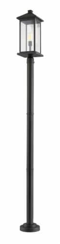 Portland 1 Light Outdoor Post Mounted Fixture Clear Beveled Perspective: front