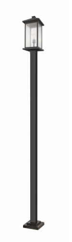Portland 1 Light Outdoor Post Mounted Fixture Clear Beveled Perspective: front