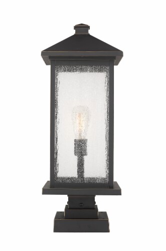 Portland 1 Light Outdoor Pier Mounted Fixture Clear Beveled Perspective: front