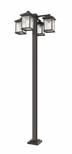 Portland 4 Light Outdoor Post Mounted Fixture Clear Beveled Perspective: front