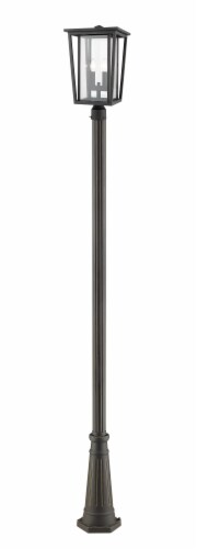 Seoul 2 Light Outdoor Post Mounted Fixture Clear Perspective: front