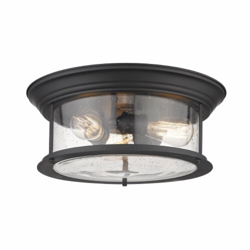 Z-Lite 727F16-MB 6.5 x 15.5 in. Sonna Flush Mount, Matte Black Perspective: front