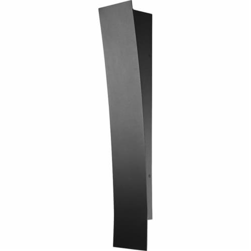 Z-Lite Landrum 24  Sand Blast Glass Aluminum Outdoor LED Wall Sconce in Black Perspective: front