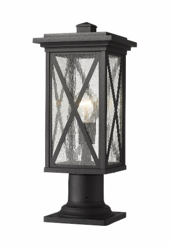 1 Light Outdoor Pier Mounted Fixture Frame Finish Black Perspective: front