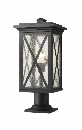 1 Light Outdoor Pier Mounted Fixture Frame Finish Black Perspective: front