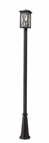 1 Light Outdoor Post Mounted Fixture Frame Finish Black Perspective: front