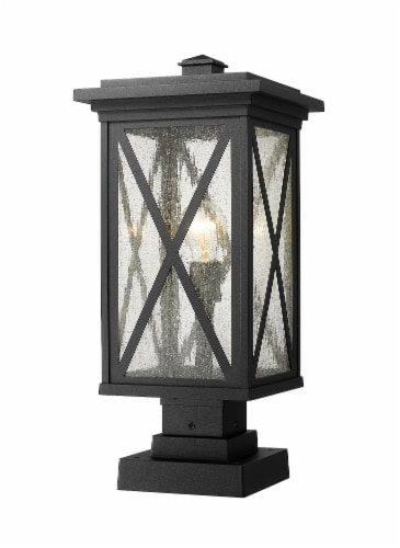 1 Light Outdoor Pier Mounted Fixture Frame Finish Black Perspective: front