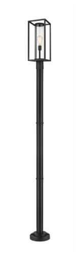 1 Light Outdoor Post Mounted Fixture Frame Finish Black Perspective: front