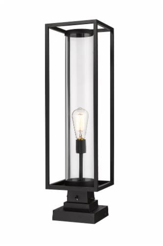 1 Light Outdoor Pier Mounted Fixture Frame Finish Black Perspective: front