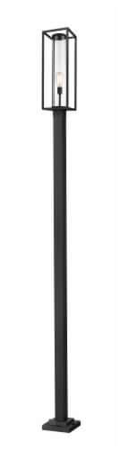 1 Light Outdoor Post Mounted Fixture Frame Finish Black Perspective: front