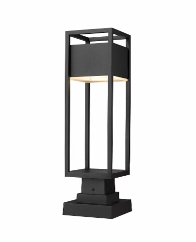 1 Light Outdoor Pier Mounted Fixture Frame Finish Black Perspective: front