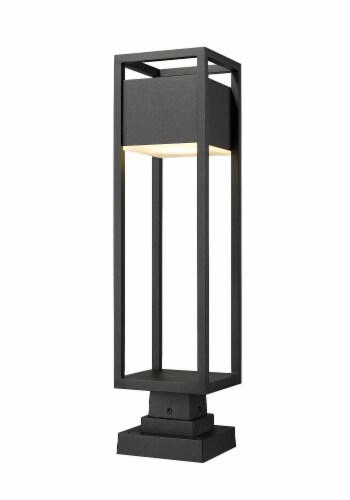 1 Light Outdoor Pier Mounted Fixture Frame Finish Black Perspective: front