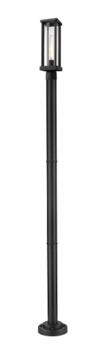 1 Light Outdoor Post Mounted Fixture Frame Finish Black Perspective: front