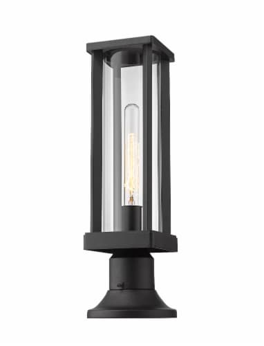 1 Light Outdoor Pier Mounted Fixture Frame Finish Black Perspective: front