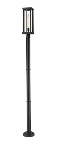 1 Light Outdoor Post Mounted Fixture Frame Finish Black Perspective: front