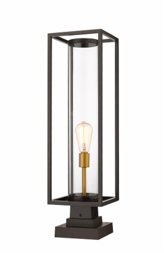 1 Light Outdoor Pier Mounted Fixture Frame Finish Black Perspective: front