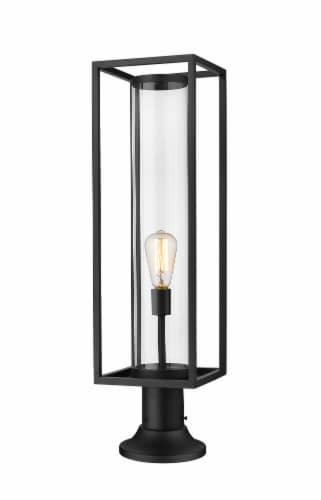 1 Light Outdoor Pier Mounted Fixture Frame Finish Black Perspective: front