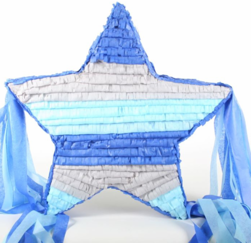 La La Imports LP Star Pinata - Blue/White Perspective: front