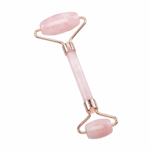 Zoe Ayla Rose Quartz Facial Roller Perspective: front