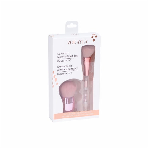 Zoe Ayla Kabuki & 4-in-1 Makeup Brush Set Perspective: front