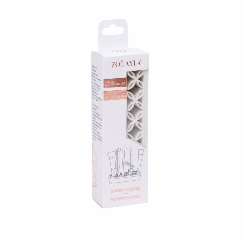 Zoe Ayla Silicone Brush Holder - Black/White Perspective: front