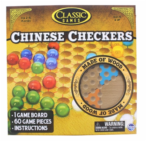 Classic Games Wood Chinese Checkers Set | Board & 60 Game Pieces, 1 ...