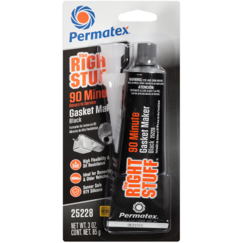 PERMATEX® THE RIGHT STUFF® Instant Rubber Gasket Maker - 3 fl. oz. Perspective: front