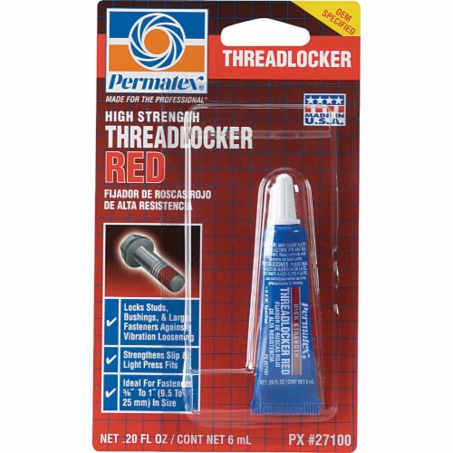 Permatex® High Strength Threadlocker - Red Perspective: front