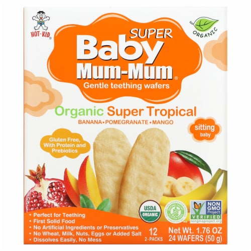 Baby Mum-Mum Vegetable Teething Wafers Baby Snack, 1.76 Oz Box, (6 Pack) 