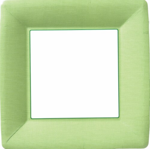 Boston International Square Paper Plates - 8 Pack - Green Perspective: front