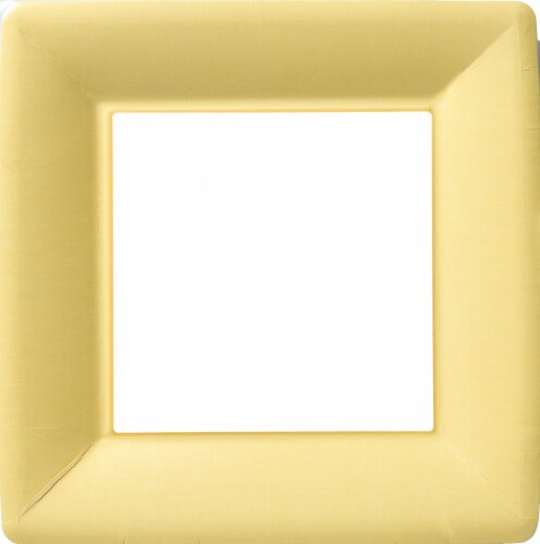 Boston International Square Paper Plates - 8 Pack - Yellow Perspective: front