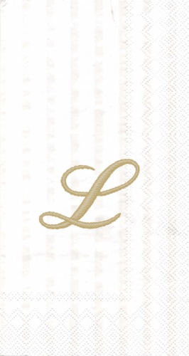 Boston International Letter L Monogram Paper Guest Towels Perspective: front