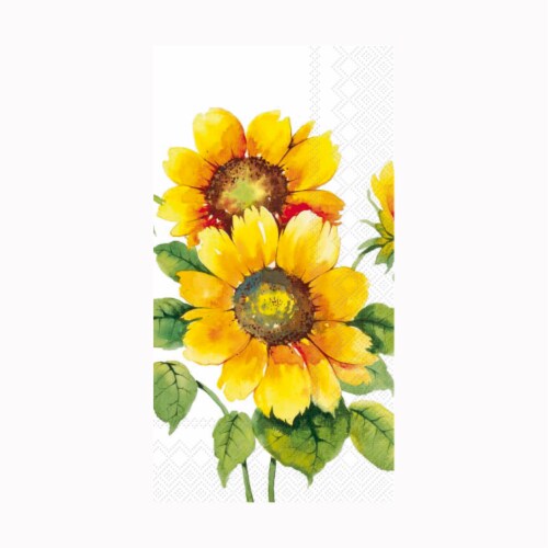 Boston International Guest Napkins - Colorful Sunflower Perspective: front