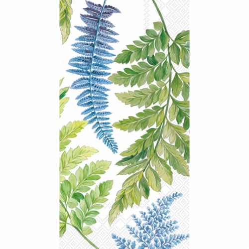 Boston International Arwea Guest Napkins - White/Blue Perspective: front