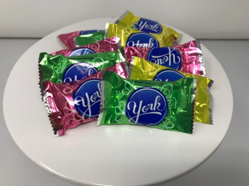 York Peppermint Patties Easter Foil snack size bulk 5 pounds chocolate mint Perspective: front