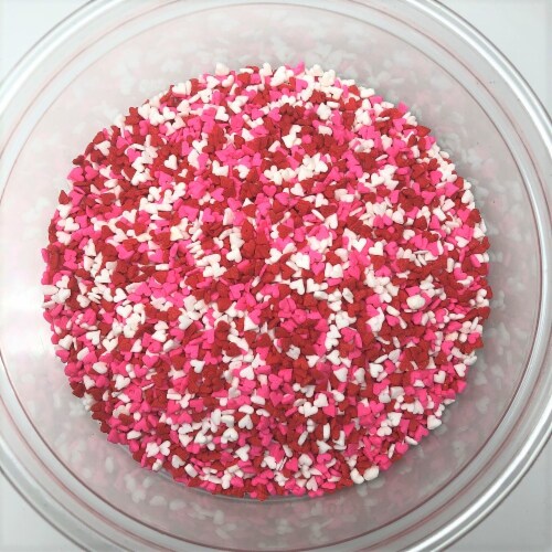 Valentine Hearts Mini Shapes Red White Pink Bakery Topping Sprinkles 2 pounds Perspective: front