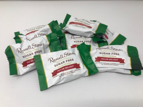 Russell Stover Sugar Free Milk Pecan Caramel 4 pounds Pecan Caramel Pattie Perspective: front