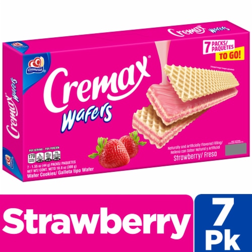 Gamesa Cremax Wafer Cookies, Strawberry Perspective: front