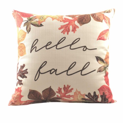 Fall Hello Fall Pillow Fabric Colorful Leaves Home Decor Fal0024