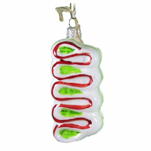 Holiday Ornament Ribbon Candy Glass Sweet Treats Old Fashion Hard Go6983 Green Perspective: front