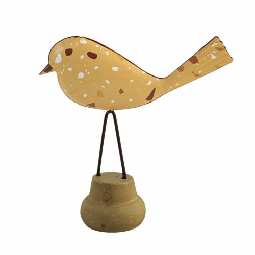 Home Decor Terrazzo Bird On Stand Metal Mother's Day Cb176063 Orange Perspective: front