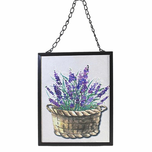 Home Decor Lavender Wildflower Wall Decor Metal Mother's Day Cg176913 Basket Perspective: front