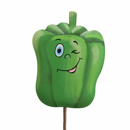 Home & Garden Vegetable Garden Marker Metal Stake Summer S22049 Pepper Perspective: front