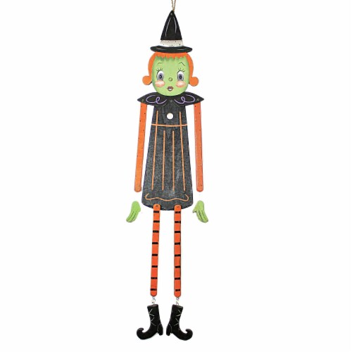 Halloween Dangling Halloween Figure Witch Pumpkin Johanna Parker R0072 Witch Perspective: front
