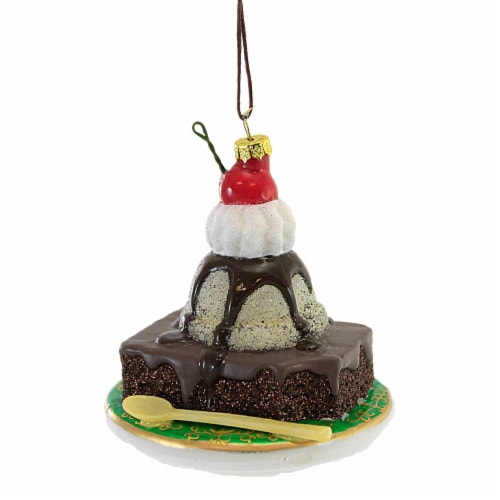 Holiday Ornament Brownie Sundae Glass Dessert Hot Fudge Ice Cream Mo5286 Perspective: front
