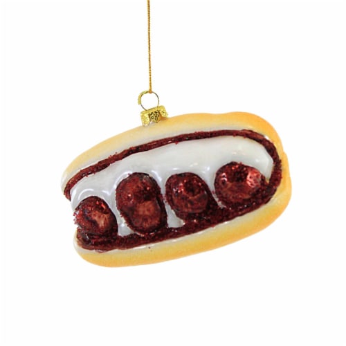 Holiday Ornament Meatball Parm Sandwich Glass Food Italian Hoagie Go8064 Perspective: front