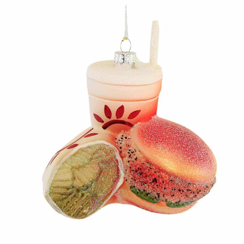 Holiday Ornament Fast Food Chicken Sandwich Waffle Fries Soda Meal Fillet Go8337 Perspective: front