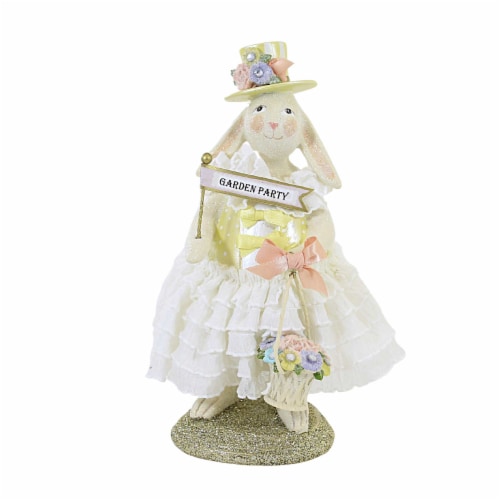 Heather Myers Lydia Polyresin Bunny Rabbit Easter Basket 55508 Perspective: front