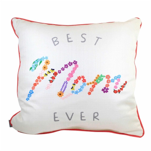 Home Decor Best Mom Ever Pillow Polyester Mother's Day Floral Txt0822p Perspective: front