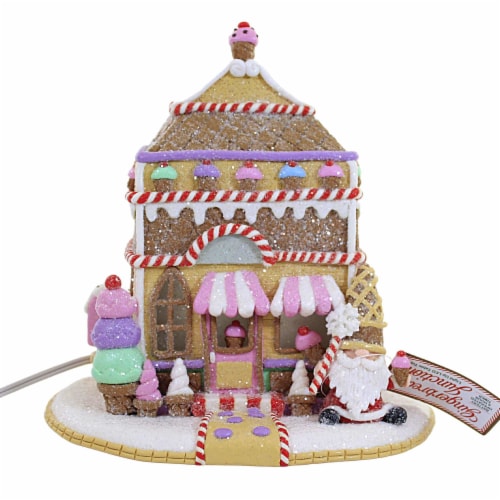 Christmas Sweet Treats Gingerbread House Lighted Electric Gbj0028 Ice Cream Perspective: front